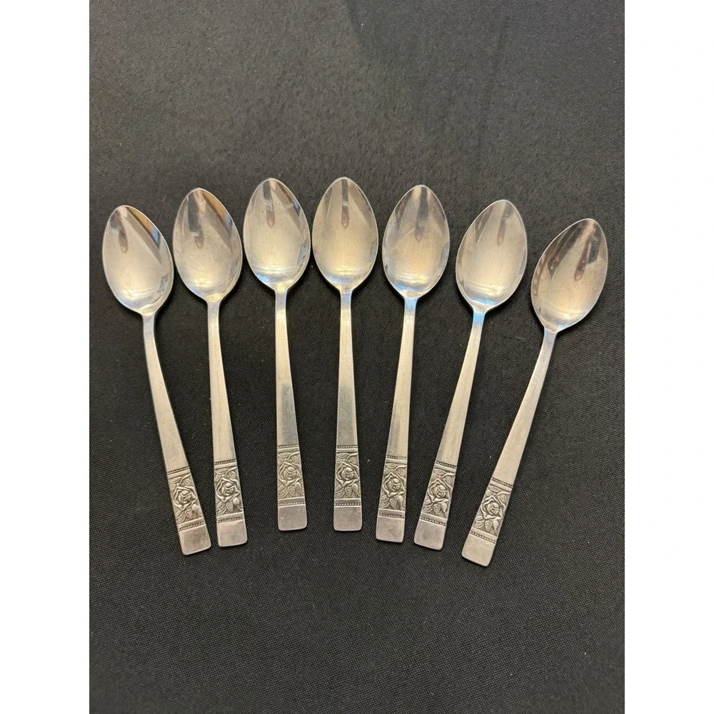 National Stainless Japan Vintage Laureen Place Rose Set 19 Forks Spoons Knives